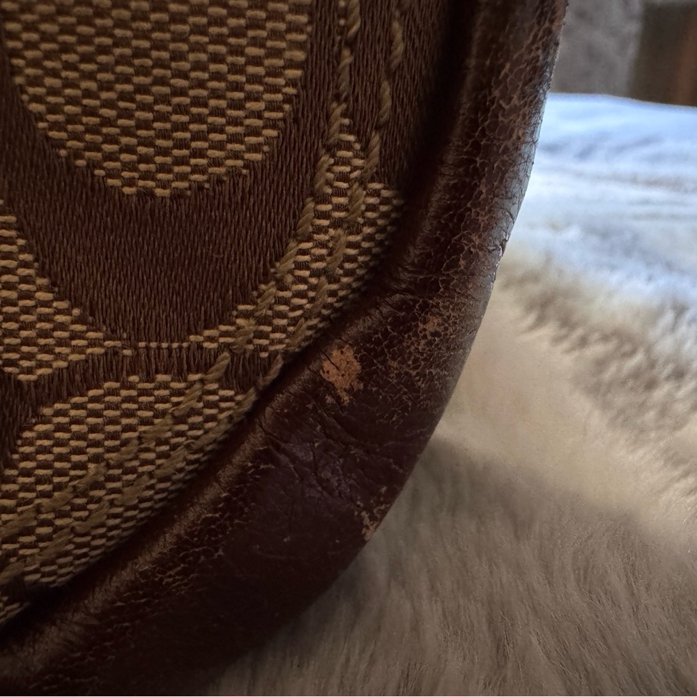 Vintage Brown and Tan Patchwork Coach Bag - Picture 5 of 9